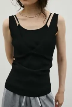 【新品/試着のみ】STYLEMIXERレイヤードニットキャミタンクのサムネイル