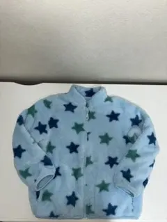 水色 星柄 フリースジャケット 100cm