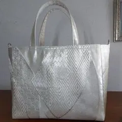 正絹袋帯リメイクトートバッグ ハンドメイドバッグ 吉祥文様 光琳錦