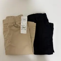 パンツ ボトムス　7分丈 2点セット 100size ブラック　ベージュ
