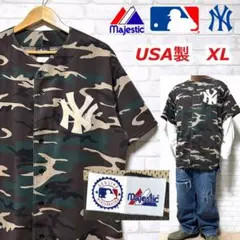 Majestic MLB USA製 ニューヨークヤンキース 迷彩 ゲームシャツ