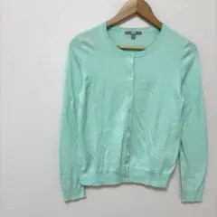 【ユニクロ】UVカットスーピマコットンクルーネックカーディガン（長袖）Mミント系