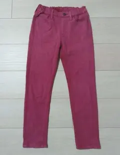 ユニクロ　ロングパンツ　ヒートテック　130cm　赤系　保温