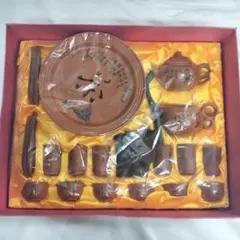 中国茶器 セット 飲茶 湯飲み 湯呑 急須 茶盤 茶碗 朱泥【T305】