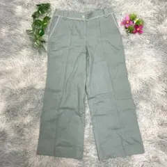 【ジュディ】パイピングデザイン ワイドパンツ ストレッチ ブルーグレー 40 Lのサムネイル