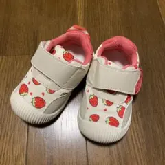 いちご柄ベビーシューズ13cm