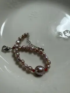 No.692淡水パール 本真珠アクセサリー真珠 ブレスレット 天然カラーバロック