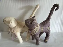 ハンドメイド 猫ぬいぐるみ2点セット