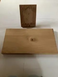 手作り新品　銀杏木 まな板 &手作り木製 フォトスタンド