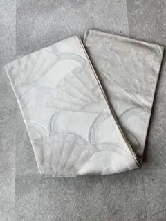 扇模様の淡色帯　袋帯