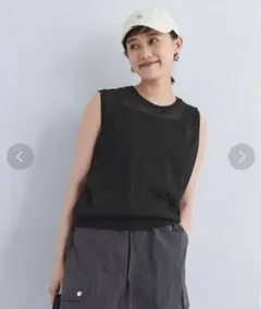 グリーンレーベルリラクシング　ペーパー ノースリーブ プルオーバー ニット