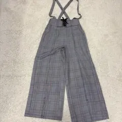 ラブトキシック　グレンチェックサスペ付ワイドパンツ　160