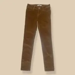 リーバイス711スキニーコーデュロイパンツ茶W25L30ブラウンレディース極細