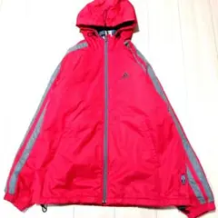 adidas フード付きナイロンジャケット レッドM132番