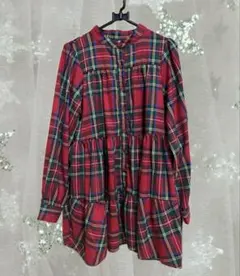 ミニワンピース　チェック　フレンチガーリー　ガーリー　平成　00s フリル