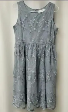 【美品】トッコクローゼット フラワーラメレースワンピース　刺繍パーティードレス