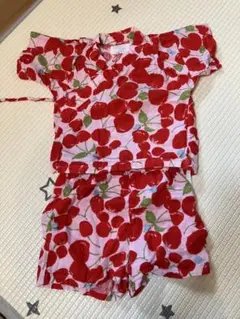 Hakka babyさくらんぼ柄甚平 SS