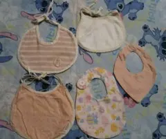 女の子 スタイ ５枚セット　よだれかけ リバーシブル　幼児　保育園