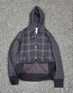00s old UNIQLO check zip hoodie y2k 短丈