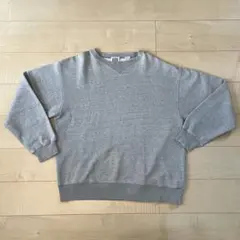 90s OLD GAP 前V スウェット ブランク 無地グレー USA製 OVY