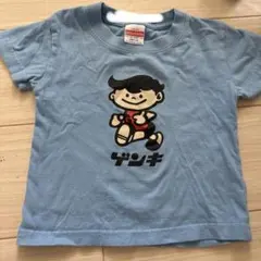 ゲンキ キャラクターTシャツ 100cm 水色　石垣島　八重山乳業　ゲンキクール