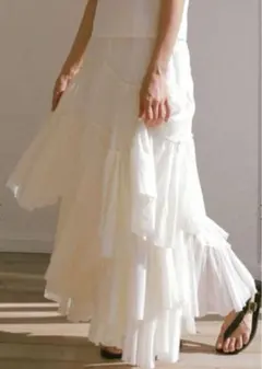 【新品未使用】CASA FLINE コットンティアードスカート