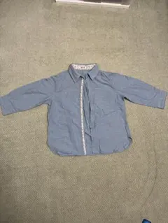 ナイスクラップ　水色ブラウスシャツ　七分袖