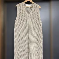 ADAWAS クロシェ編み ノースリーブ ロングワンピースのサムネイル
