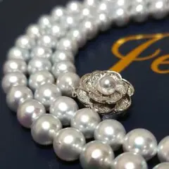 あこや真珠7.4〜7.9mm　本真珠ネックレス　 ロングアコヤパール