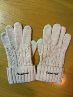 Lovetoxic ケーブル編み手袋 ピンク