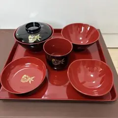 お食い初め用赤黒5点セット