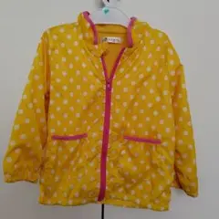 黄色水玉模様　ウィンドブレーカー　サイズ100㎝　アウター　上着　ジャンパー