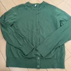 【Lサイズ】UNIQLO グリーン カーディガン 長袖