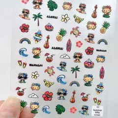 No.916　日焼けハローキティ　ハワイ風　ビーチ　ネイルシール