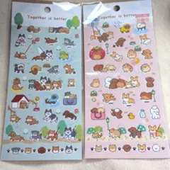 セリア 愛犬 お散歩シール 2種セット①