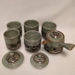 相馬焼 茶器セット急須 湯呑み 貫入 陶器 茶器 - メルカリ