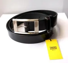 【未使用】TAKEO KIKUCHI ＊レザーベルト 黒 牛革 タケオキクチ