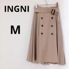 INGNI イング　プリーツ切替トレンチミディスカート　【M】　ベルト取り外し可
