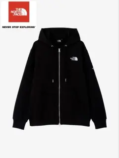 ザノースフェイス スクエア ロゴフルジップパーカー／黒NT12335-K／XXL