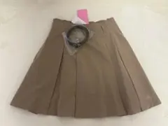 新品★メゾピアノジュニア★可愛いキャメル系★インナー付きスカート160★ベルト付