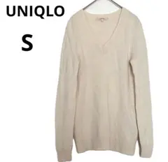 UNIQLO ユニクロ Vネック ニットセーター 長袖 ウール100% S