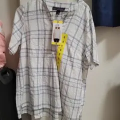 新品€タグ付Gloria Vanderbilt チェックブラウ スSサイズのサムネイル