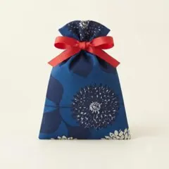新品 MAISON BLANCHE 日本製 布製 ラッピングバック フラワー藍色のサムネイル