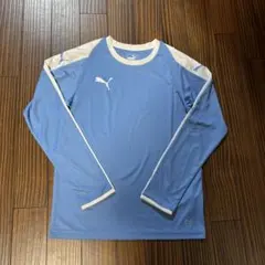 PUMA 長袖シャツ 青 /白　サイズ160　トレーニングシャツ