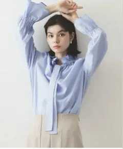 ボウタイフリルブラウス【洗濯機洗い可】　38