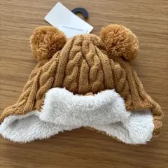 ベビー帽子 44cm ポンポン付き ニット帽