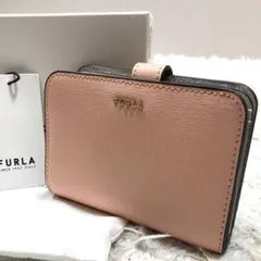 新品未使用タグ付き　フルラ　折財　バレリーナ　ピンクベージュ　本革レザー　箱付き