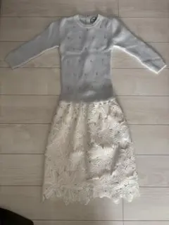 【美品】リランドチュール　ドッキングニットワンピース