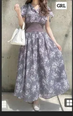 GRL 花柄 フレアワンピース sサイズ