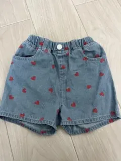 ミニーマウス ハート柄 デニムショートパンツ 120cm
